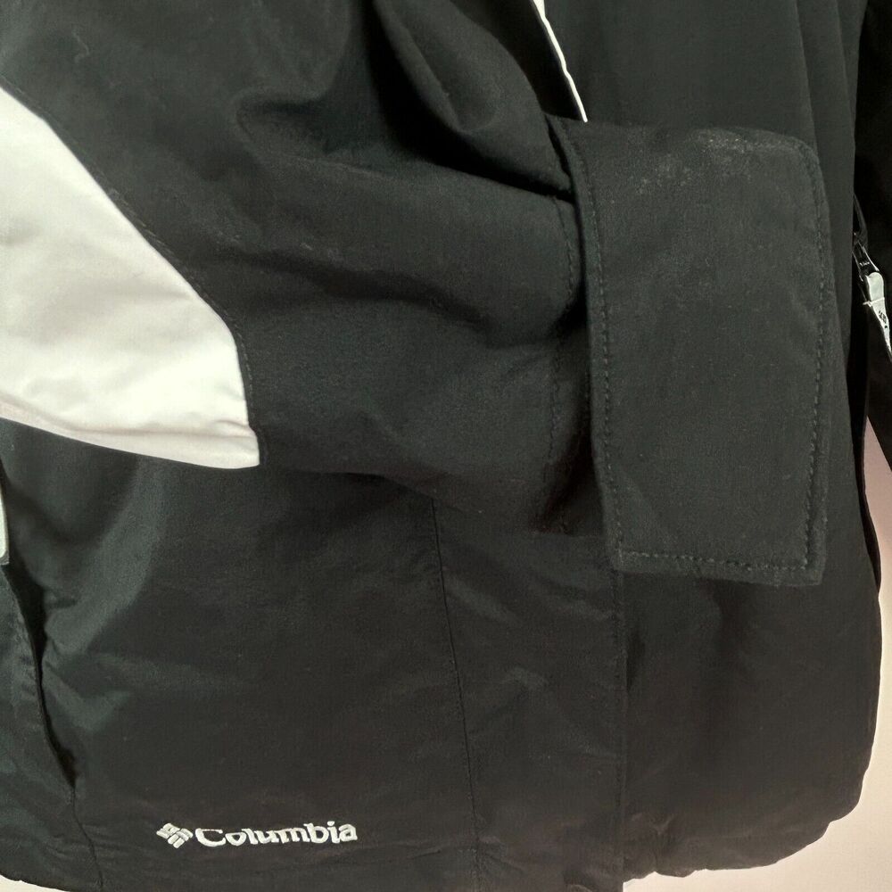 Columbia Black + White Hooded Winter Coat Parka Jacket Size S - Picture 9 of 12